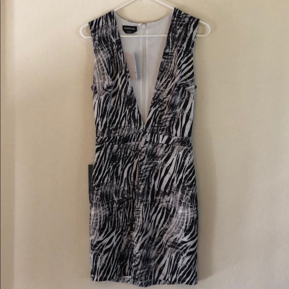 Bebe black and white dress